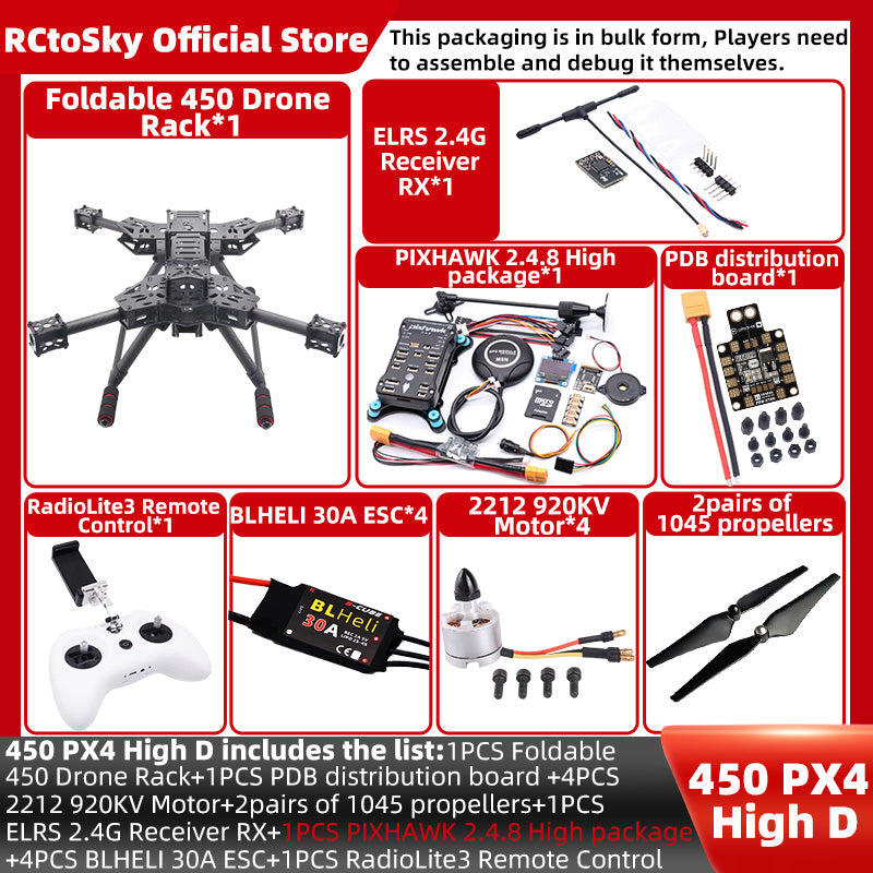 B-CUBE Open Source New Foldable Arm Smart Drone PIXHAWK 2.4.8/PRO/6C PRO Quadrotor Rack RC Multicopter Multi-Rotor With Landing Gear