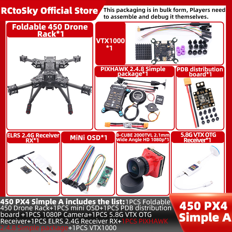 B-CUBE Open Source New Foldable Arm Smart Drone PIXHAWK 2.4.8/PRO/6C PRO Quadrotor Rack RC Multicopter Multi-Rotor With Landing Gear