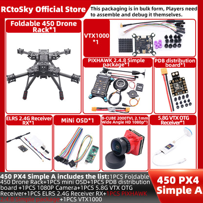 B-CUBE Open Source New Foldable Arm Smart Drone PIXHAWK 2.4.8/PRO/6C PRO Quadrotor Rack RC Multicopter Multi-Rotor With Landing Gear