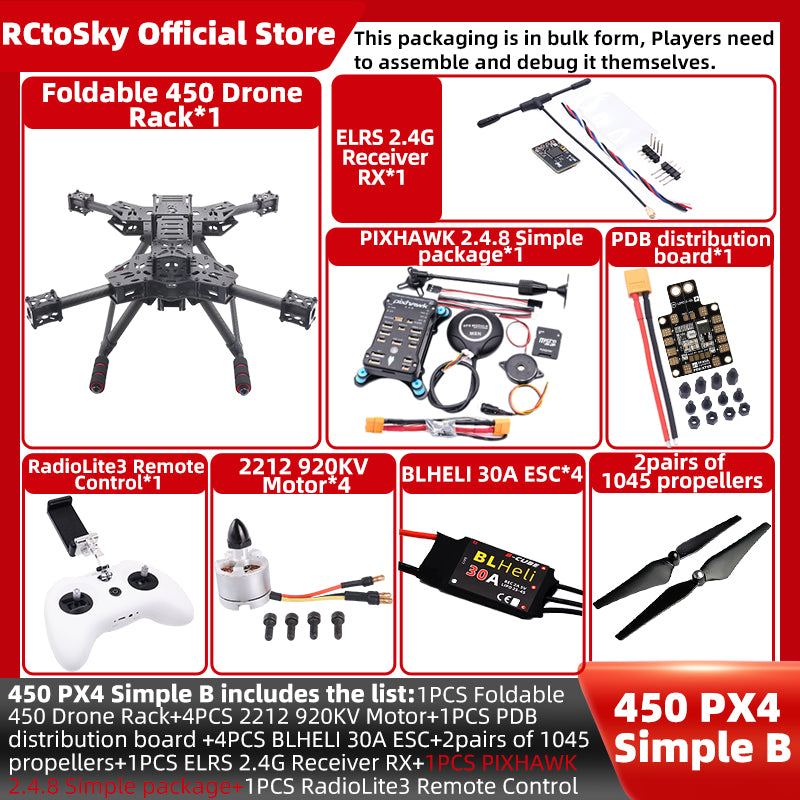 B-CUBE Open Source New Foldable Arm Smart Drone PIXHAWK 2.4.8/PRO/6C PRO Quadrotor Rack RC Multicopter Multi-Rotor With Landing Gear