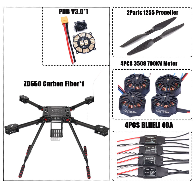 Rctosky F550 Hexa Frame Flight Control Carbon Ardupilot Radio Telemetry Quadcopter Blheli 40A Esc 3508 700KV Motor Ardupilot