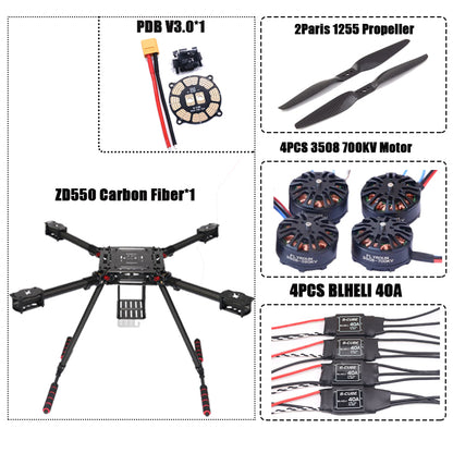 Rctosky F550 Hexa Frame Flight Control Carbon Ardupilot Radio Telemetry Quadcopter Blheli 40A Esc 3508 700KV Motor Ardupilot