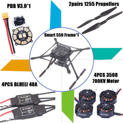 PIXHAWK2.4.8 Flight Control Carbon Fiber Smart550 Frame Kit Ardupilot 100MW Radio Telemetry Quadcopter BLHELI 30A ESC 2212 Motor
