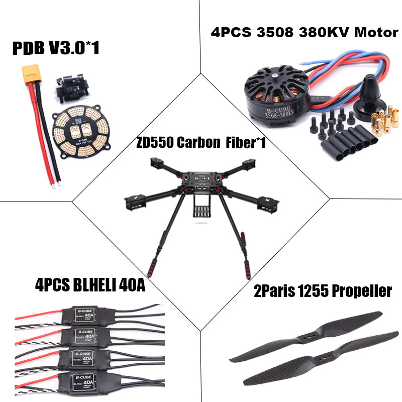 B-CUBE F550 Hexa Frame Flight Control Carbon Ardupilot Radio Telemetry Quadcopter Blheli 40A Esc 3508 380KV Motor Ardupilot