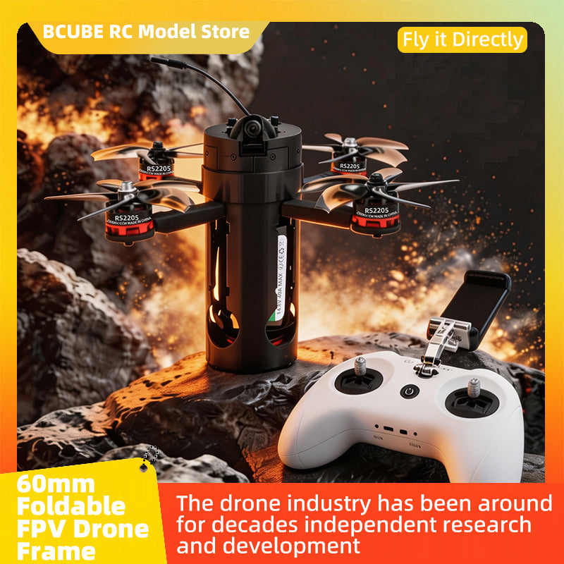 B-CUBE 60mm Foldable FPV Drone Frame Kit Carbon Fiber Racing Quadcopter Freestyle INAV Beatflight F4V3S PULS F745 H743