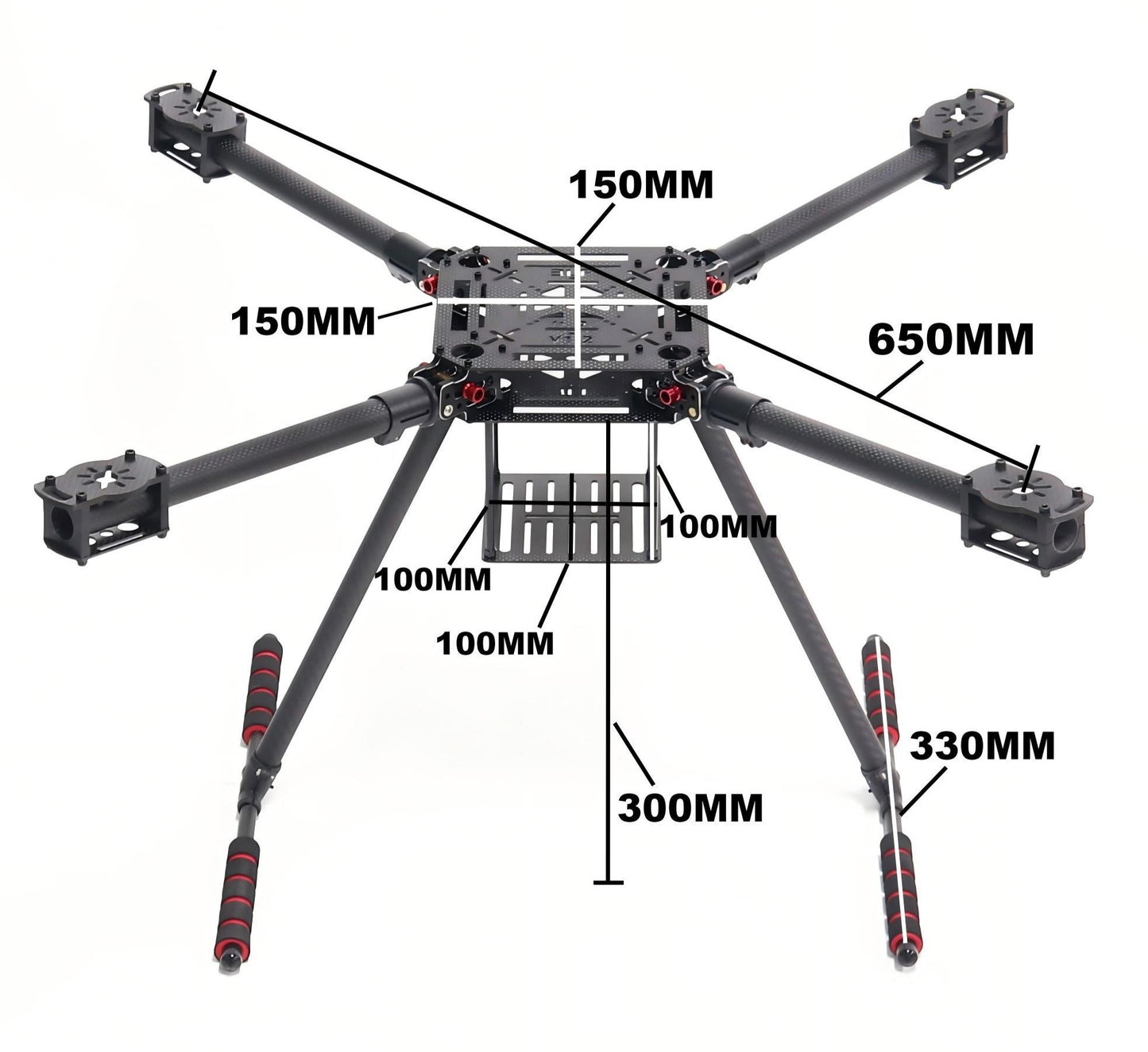RCtoSky ZD550 550mm/ZD650 650mm Carbon fiber Quadcopter Frame FPV Quad with Carbon Fiber Landing Skid F550