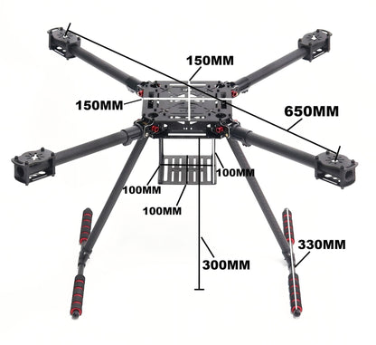 RCtoSky ZD550 550mm/ZD650 650mm Carbon fiber Quadcopter Frame FPV Quad with Carbon Fiber Landing Skid F550