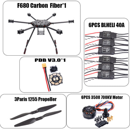 ZD680 Full Carbon Fiber Hexa-Rotor Foldable Arm Hexacopter Frame Kit 3508 700KV For Pixhawk 2.4.8 Radio Landing Gear Ardupilot