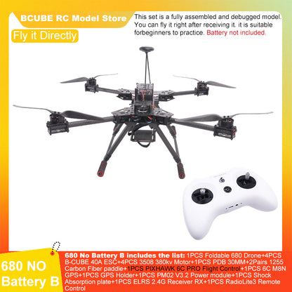 B-CUBE PIXHAWK2.4.8 6C Flight Control Carbon Fiber 680 Frame Kit Ardupilot Quadcopter BLHELI 40A 3508 Motor ESC Optical Flow