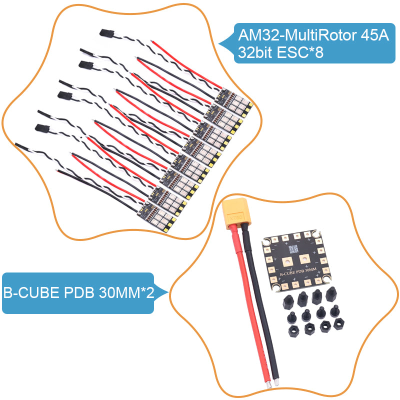 B-CUBE AM32-MultiRotor 45A 32bit ESC Support 3-6S Brushless Motor Support DShot300 600 PWM FPV F4 722 Flight Control