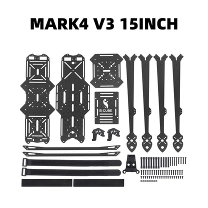 B-CUBE MARK4 V3 15inch FPV Drone Frame Kit Carbon Fiber Racing Drone Quadcopter Freestyle INAV Beatflight F4V3S F722 F745 H743 M10 GPS Flight Control