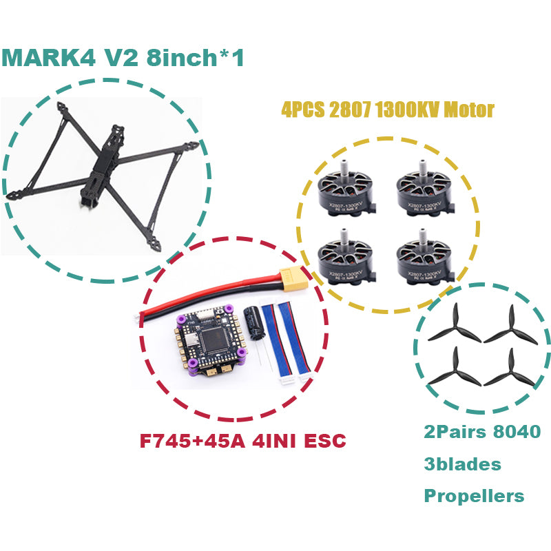 B-CUBE MARK4 V2 8/9/10 дюймов F745 V2 Flight Control 45/60A 4INI ESC Rack Drone FPV Carbon PV Racing Drone Quadcopter Freestyle 