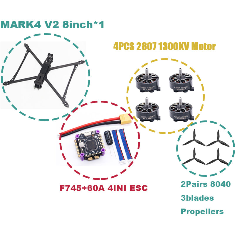 B-CUBE MARK4 V2 8/9/10 дюймов F745 V2 Flight Control 45/60A 4INI ESC Rack Drone FPV Carbon PV Racing Drone Quadcopter Freestyle 