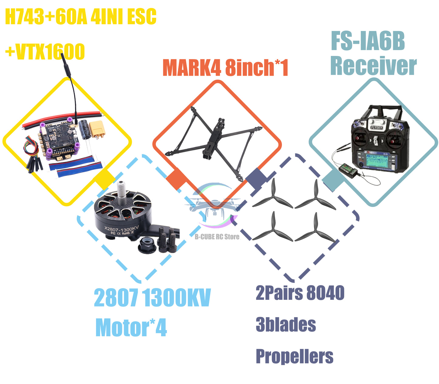 MARK4 V2 8 дюймов 9 дюймов 10 дюймов H743 Flight Control 60A 4INI ESC Rack Drone FPV Carbon PV Racing Drone Quadcopter Freestyle 