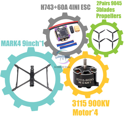 MARK4 V2 8 дюймов 9 дюймов 10 дюймов H743 Flight Control 60A 4INI ESC Rack Drone FPV Carbon PV Racing Drone Quadcopter Freestyle 