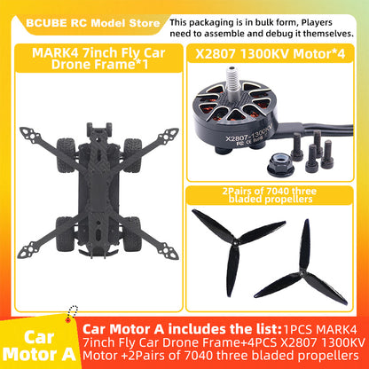 B-CUBE 7inch Flying Car FPV Drone Frame Kit Carbon Fiber Racing Quadcopter BF INAV F4 F722 F745 H743 Flight Control