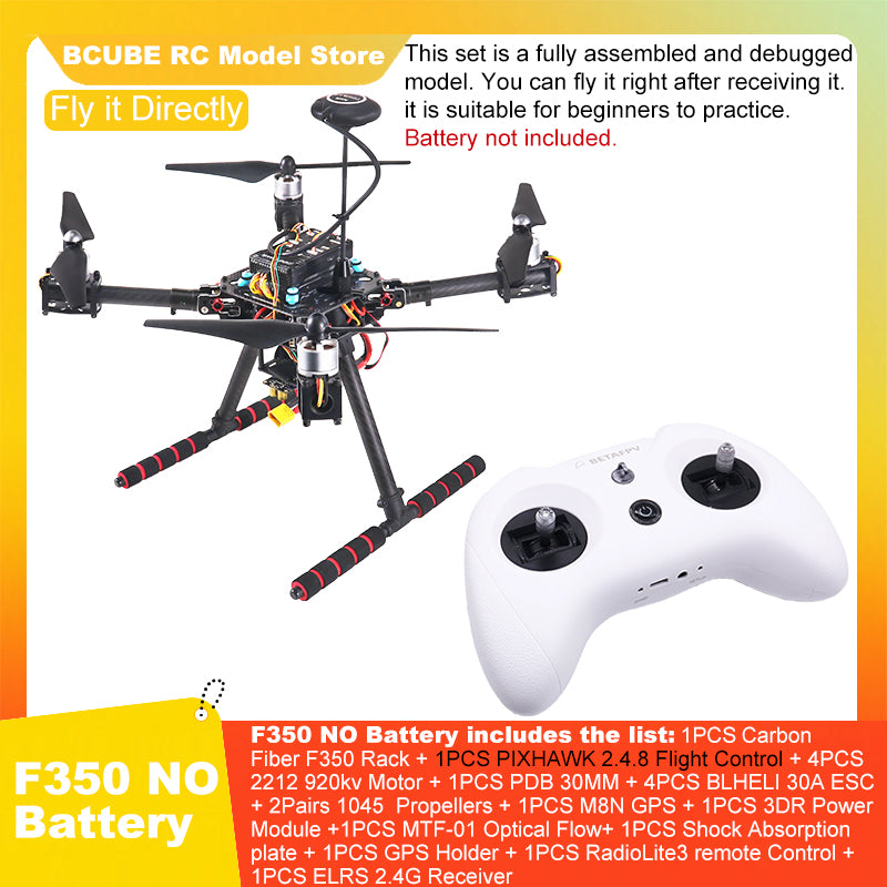 B-CUBE PIXHAWK2.4.8 Flight Control Carbon Fiber 350 Frame Kit Ardupilot Quadcopter BLHELI 30A 2212 Motor ESC Optical Flow