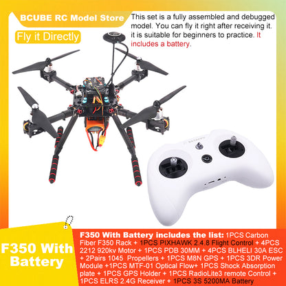B-CUBE PIXHAWK2.4.8 Flight Control Carbon Fiber 350 Frame Kit Ardupilot Quadcopter BLHELI 30A 2212 Motor ESC Optical Flow