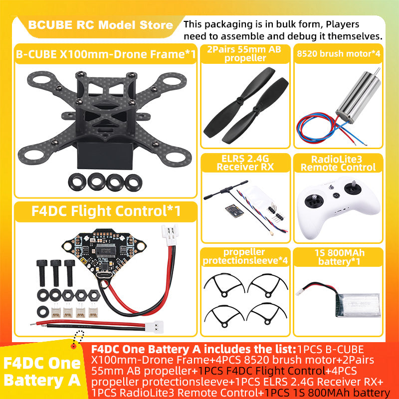 B-CUBE X100 Drone Frame Kit Carbon Fiber Racing Drone Quadcopter INAV Beatflight F4DC Ardupilot Flight Control