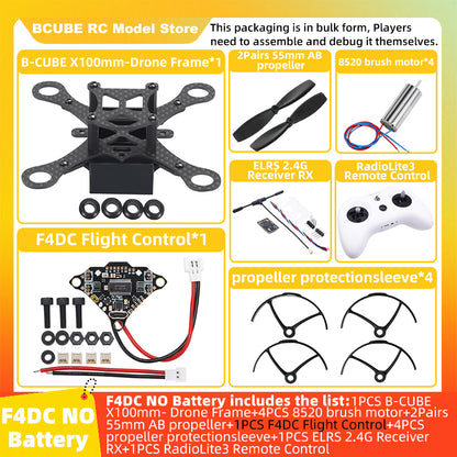 B-CUBE X100 Drone Frame Kit Carbon Fiber Racing Drone Quadcopter INAV Beatflight F4DC Ardupilot Flight Control