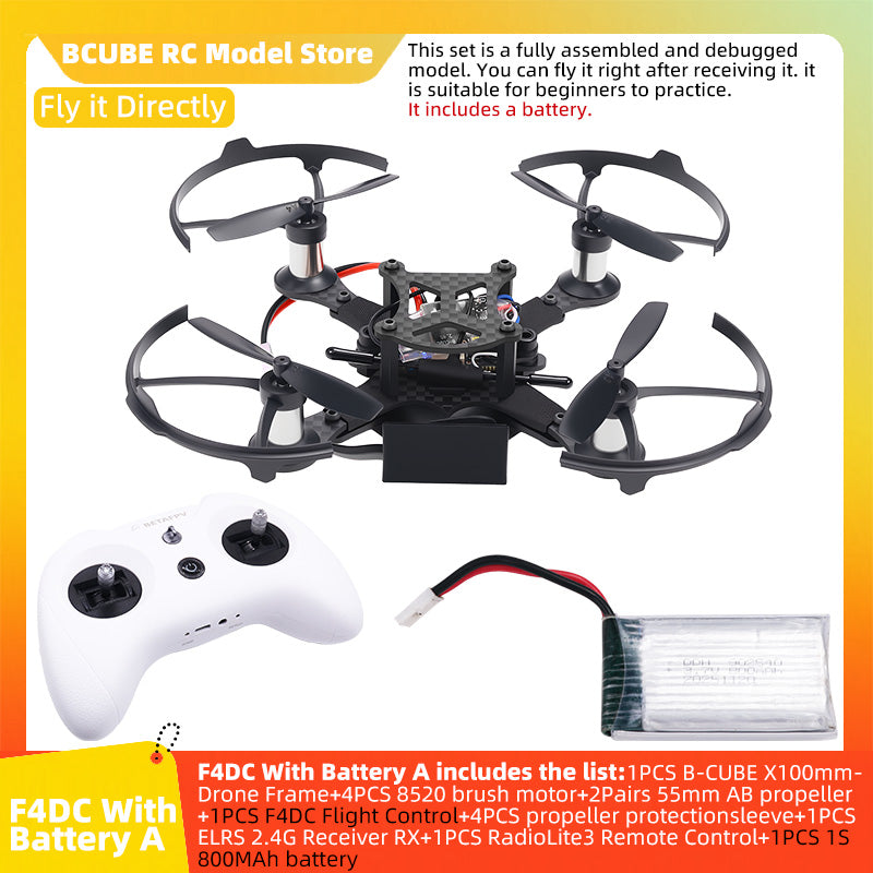 B-CUBE X100 Drone Frame Kit Carbon Fiber Racing Drone Quadcopter INAV Beatflight F4DC Ardupilot Flight Control