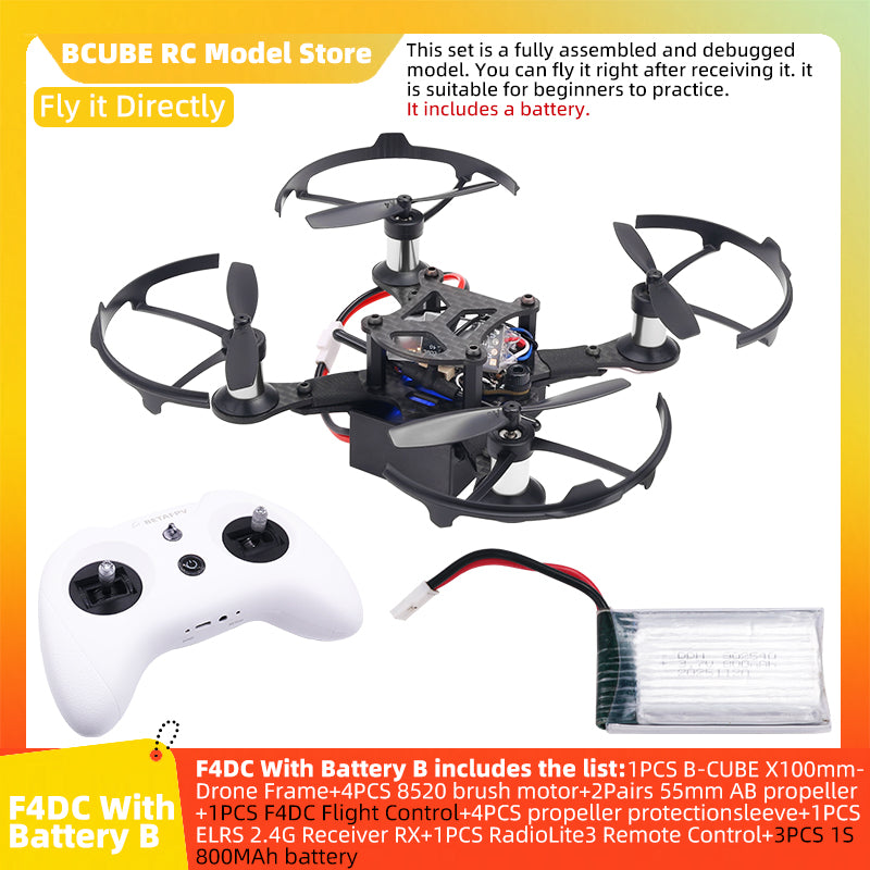 B-CUBE X100 Drone Frame Kit Carbon Fiber Racing Drone Quadcopter INAV Beatflight F4DC Ardupilot Flight Control