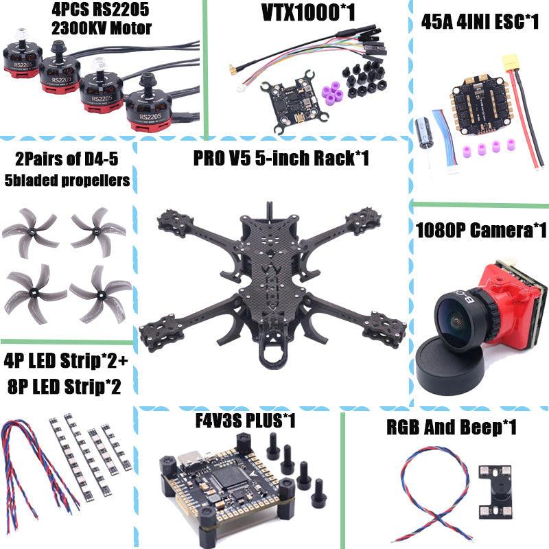 B-CUBE PRO V5 5inch FPV Drone Frame Kit Carbon Fiber Racing Quadcopter Freestyle INAV Beatflight F722 Ardupilot Flight Control