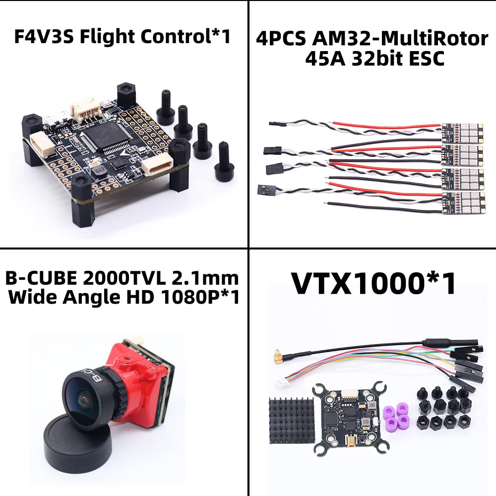B-CUBE F4V3S/ F4V3S PLUS+45A/60A 4IN1 ESC+VTX1000+1080P Camera INAV Betaflight Board Barometer OSD Quadcopter RC Drone FPV Racing