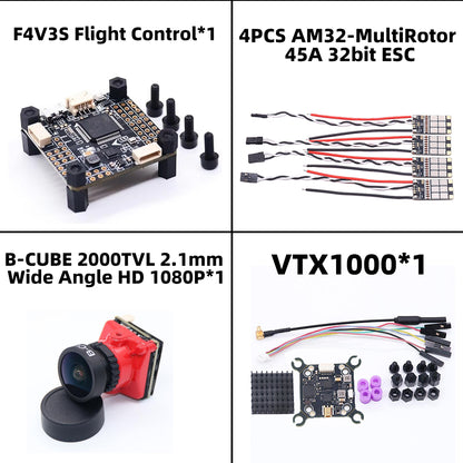 B-CUBE F4V3S/ F4V3S PLUS+45A/60A 4IN1 ESC+VTX1000+1080P Camera INAV Betaflight Board Barometer OSD Quadcopter RC Drone FPV Racing