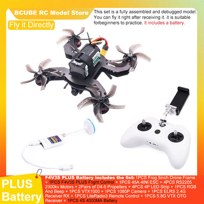 B-CUBE Frog 5inch FPV Drone Frame Kit Carbon Fiber Racing Drone Quadcopter Freestyle INAV Beatflight F722 M10 GPS Flight Control
