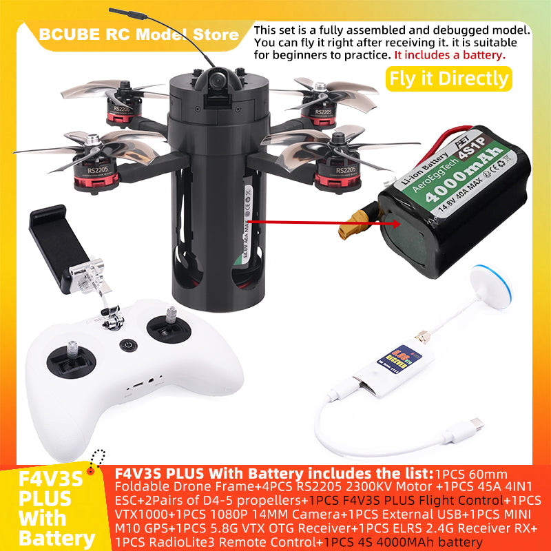 B-CUBE 60mm Foldable FPV Drone Frame Kit Carbon Fiber Racing Quadcopter Freestyle INAV Beatflight F4V3S PULS F745 H743