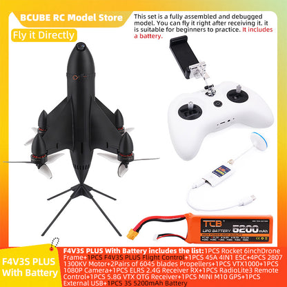 B-CUBE Rocket 6inch FPV Drone Frame Kit Carbon Fiber Racing Quadcopter Freestyle INAV Beatflight F4 F745 H743 Ardupilot Flight Control