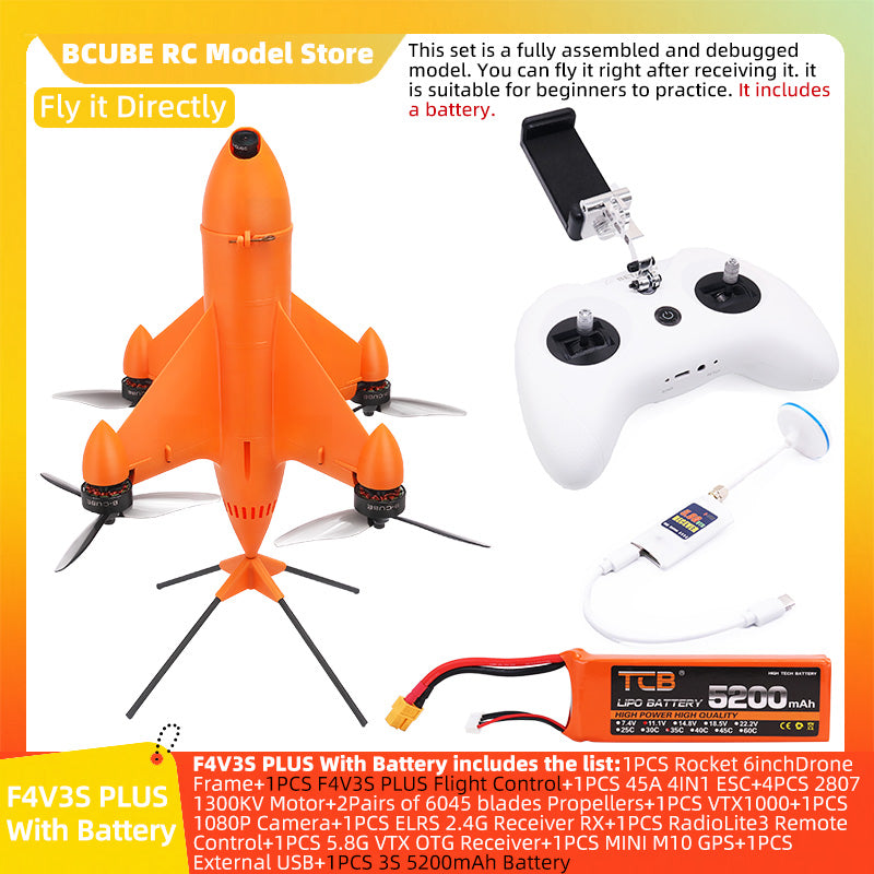 B-CUBE Rocket 6inch FPV Drone Frame Kit Carbon Fiber Racing Quadcopter Freestyle INAV Beatflight F4 F745 H743 Ardupilot Flight Control