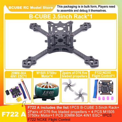B-CUBE 3.5inch FPV Drone Frame Kit Carbon Fiber Racing Drone Quadcopter INAV Beatflight F722 F745 Ardupilot Flight Control