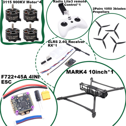 B-CUBE MARK4 V2 8/9/10inch F722 Flight Control 45/60A 4INI ESC rack drone FPV carbon fiber PV Racing Drone Quadcopter Freestyle