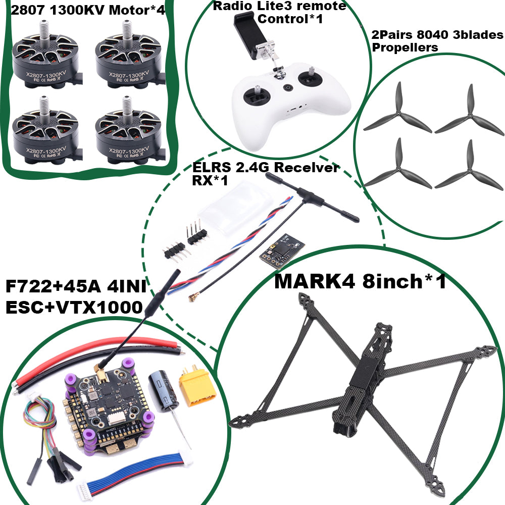 B-CUBE MARK4 V2 8/9/10inch F722 Flight Control 45/60A 4INI ESC rack drone FPV carbon fiber PV Racing Drone Quadcopter Freestyle