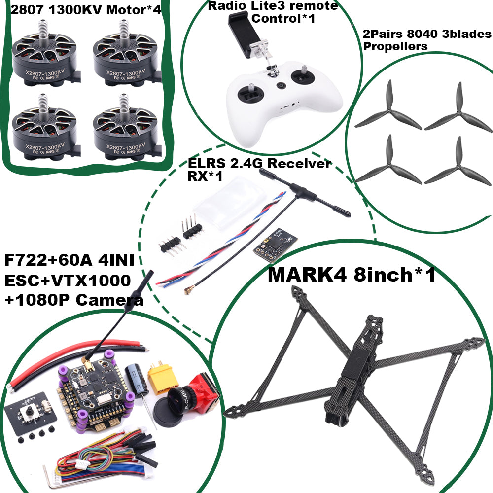 B-CUBE MARK4 V2 8/9/10inch F722 Flight Control 45/60A 4INI ESC rack drone FPV carbon fiber PV Racing Drone Quadcopter Freestyle