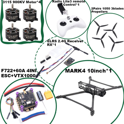 B-CUBE MARK4 V2 8/9/10inch F722 Flight Control 45/60A 4INI ESC rack drone FPV carbon fiber PV Racing Drone Quadcopter Freestyle