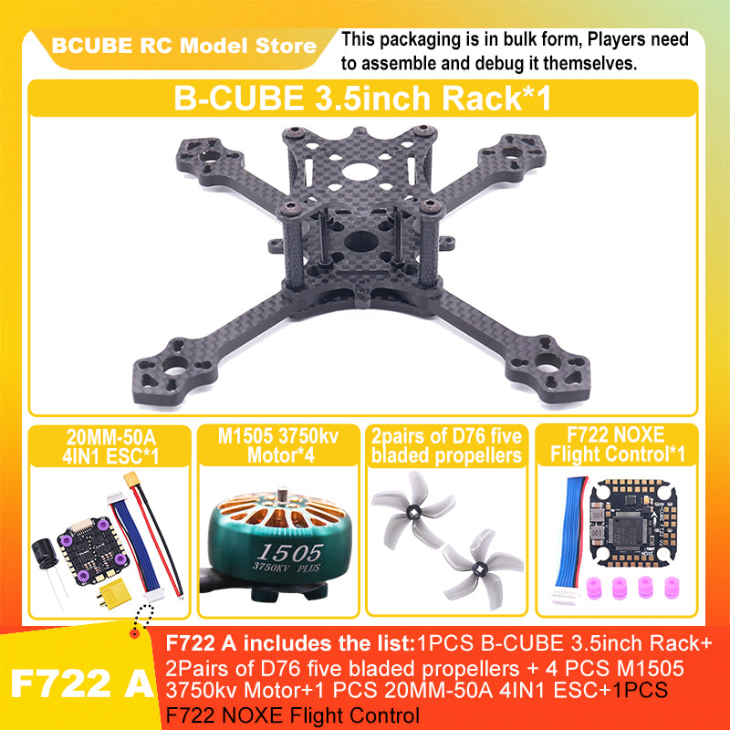 B-CUBE 3.5inch FPV Drone Frame Kit Carbon Fiber Racing Drone Quadcopter INAV Beatflight F722 F745 Ardupilot Flight Control