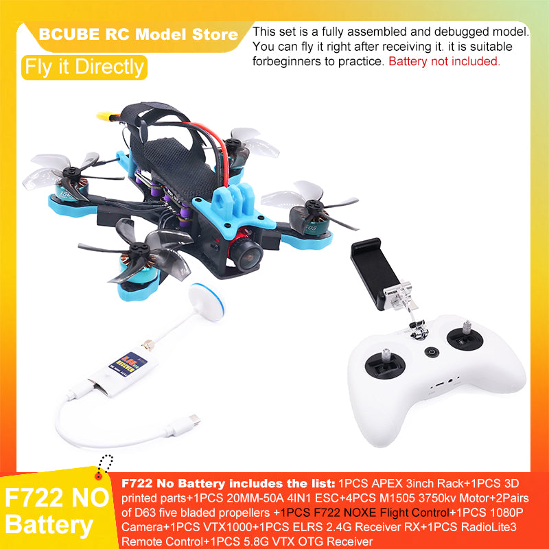 B-CUBE APEX 3inch FPV Drone Frame Kit Carbon Fiber Racing Drone Quadcopter INAV Beatflight F722 F745 Ardupilot Flight Control