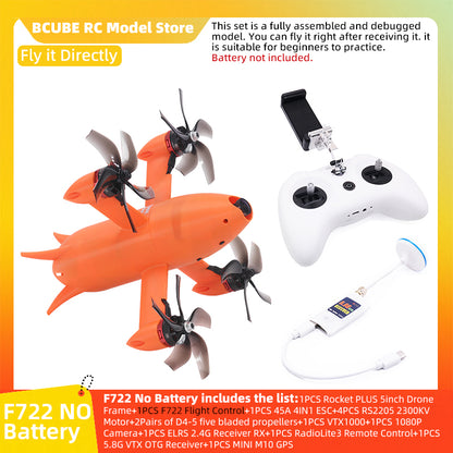 B-CUBE Rocket PLUS 5inch FPV Drone Frame Kit Carbon Fiber Racing Quadcopter Freestyle INAV Beatflight F722 Ardupilot Flight Control