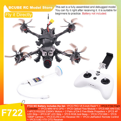 B-CUBE PRO V5 5inch FPV Drone Frame Kit Carbon Fiber Racing Quadcopter Optical Flow M10 GPS INAV Beatflight H743 Flight Control