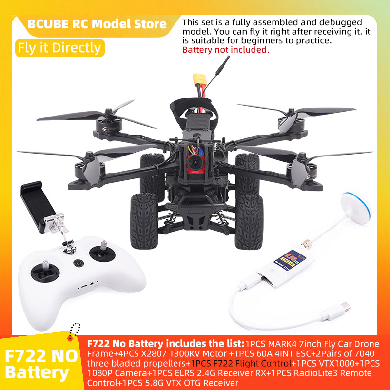 B-CUBE 7inch Flying Car FPV Drone Frame Kit Carbon Fiber Racing Quadcopter BF INAV F4 F722 F745 H743 Flight Control