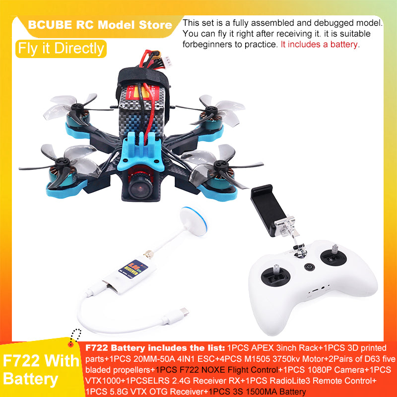 B-CUBE APEX 3inch FPV Drone Frame Kit Carbon Fiber Racing Drone Quadcopter INAV Beatflight F722 F745 Ardupilot Flight Control