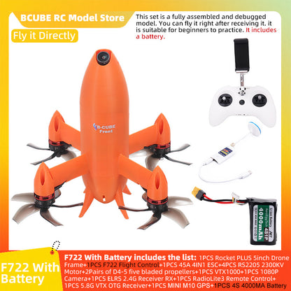 B-CUBE Rocket PLUS 5inch FPV Drone Frame Kit Carbon Fiber Racing Quadcopter Freestyle INAV Beatflight F722 Ardupilot Flight Control