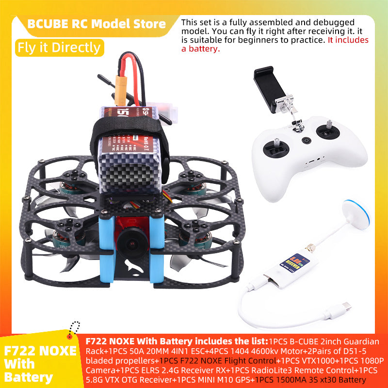 B-CUBE 2inch Guardian FPV Drone Frame Kit Carbon Fiber Racing Drone Quadcopter INAV Beatflight F722 NOXE Ardupilot Flight Control