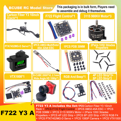 B-CUBE Y3 Carbon Fiber three-axis Frame F450 crossing three-axis frame three-axis drone frame F722 INAV BF