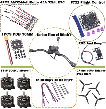 B-CUBE Y6 carbon fiber three-axis frame f450 crossing three-axis frame three-axis drone frame F722 INAV BF