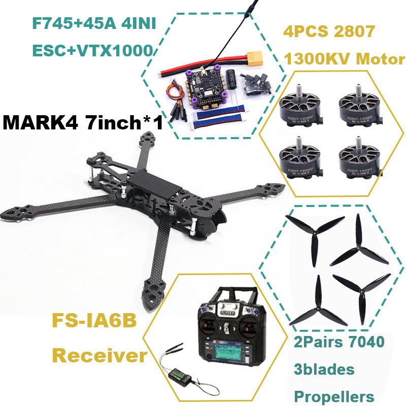 B-CUBE MARK4 7inch F745 V2 Flight Control 45/60A 4INI ESC rack drone FPV carbon fiber PV Racing Drone Quadcopter Freestyle