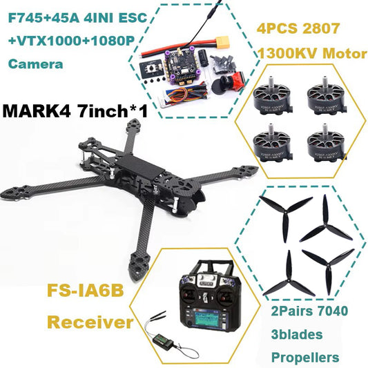B-CUBE MARK4 7inch F745 V2 Flight Control 45/60A 4INI ESC rack drone FPV carbon fiber PV Racing Drone Quadcopter Freestyle